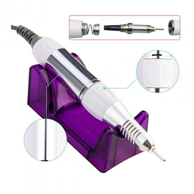 Фрезер для манікюру та педикюру Drill Pro Nail Drill, 30000 об/хв, фрезер для нігтів White - Зображення 4