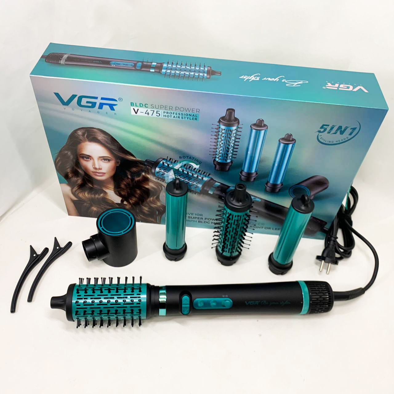 Фен-стайлер VGR 5 в 1 V-475. Колір: чорний - Зображення 4