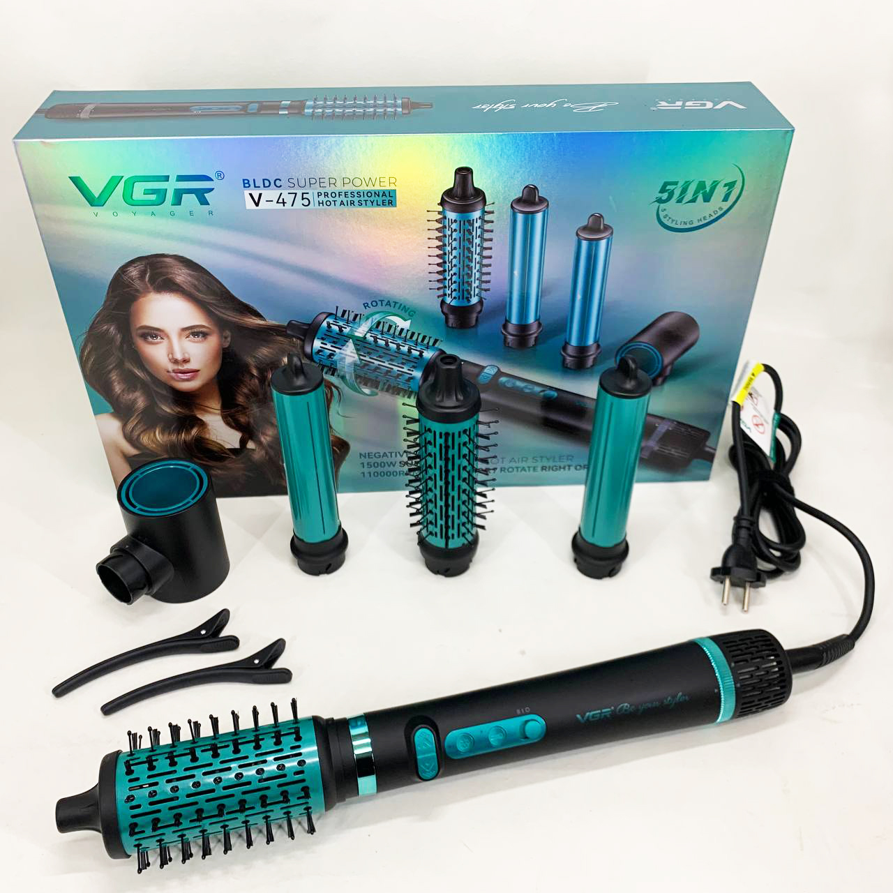 Фен-стайлер VGR 5 в 1 V-475. Колір: чорний - Зображення 6