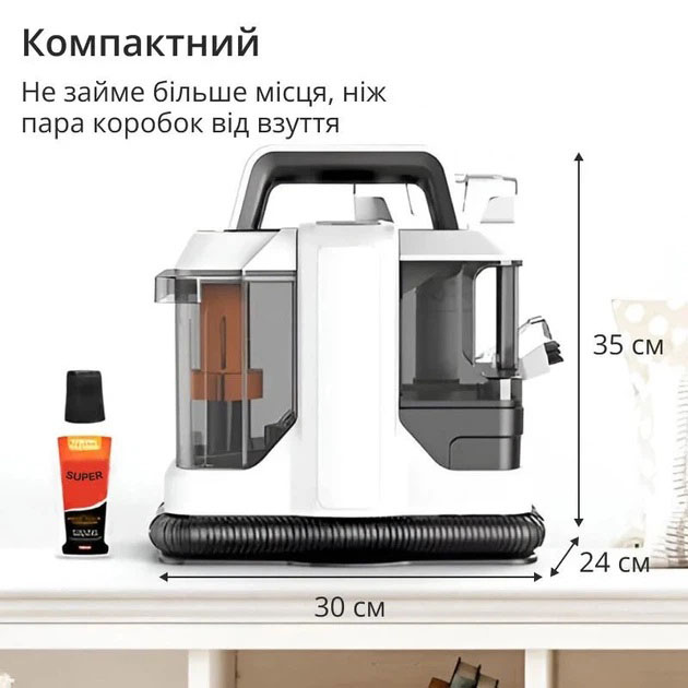 Миючий пилосос для чищення килимів, диванів, салона авто Domotec MS-4415 4200Вт 1080мл - Зображення 4