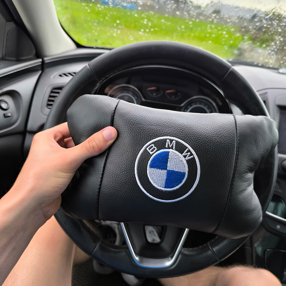 Ортопедична авто подушка BMW з натуральної шкіри – для комфорту в машині - Зображення 4