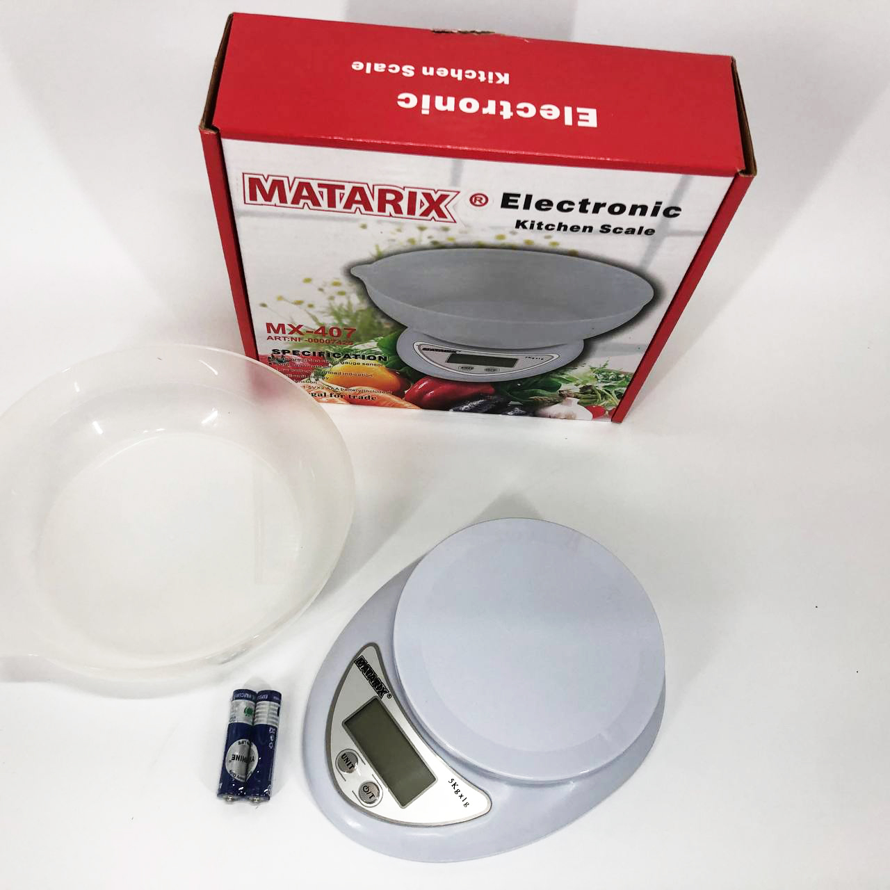 Кухонні електронні ваги з чашею до 5 кг Matarix MX-407, Компактні електронні кухонні ваги - Зображення 3