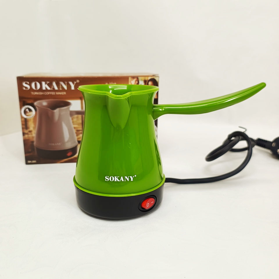 Электрическая турка 500 мл 600 Вт для турецкого кофе из нержавеющей стали Sokany SK-205 Green - Зображення 2