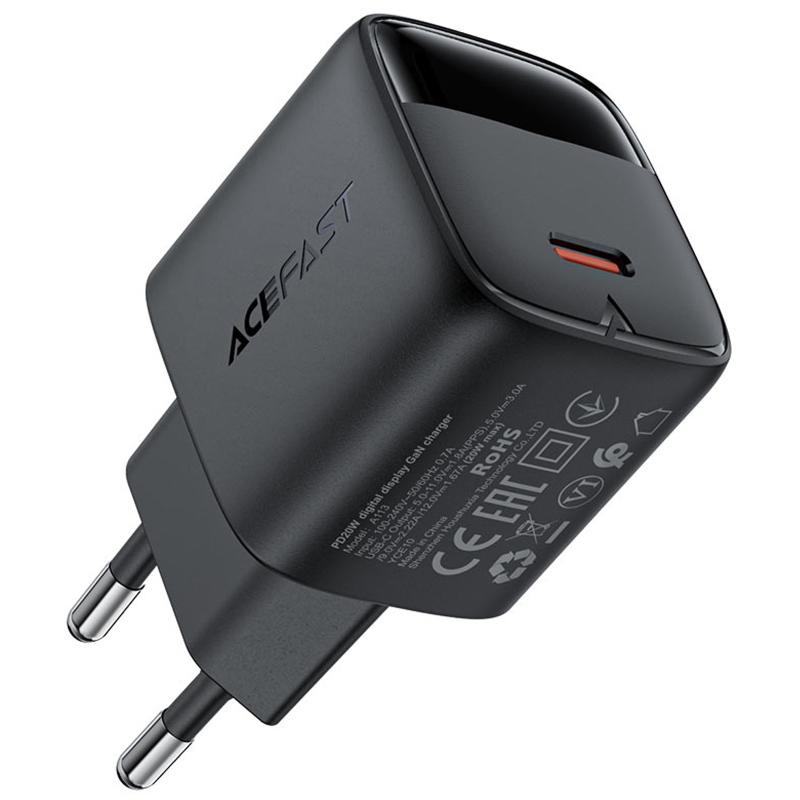 Мережевий зарядний пристрій Acefast A113 PD20W GaN (1USB-C) - Зображення 5