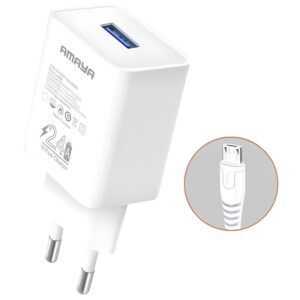 Мережевий зарядний пристрій Amaya M3 2.4A (1USB-A) + кабель USB to MicroUSB