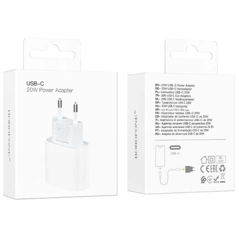 Мережевий зарядний пристрій Borofone BA100A Original PD20W (1USB-C) - Зображення 2