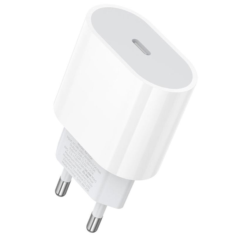 Мережевий зарядний пристрій Borofone BA100A Original PD20W (1USB-C) - Зображення 3