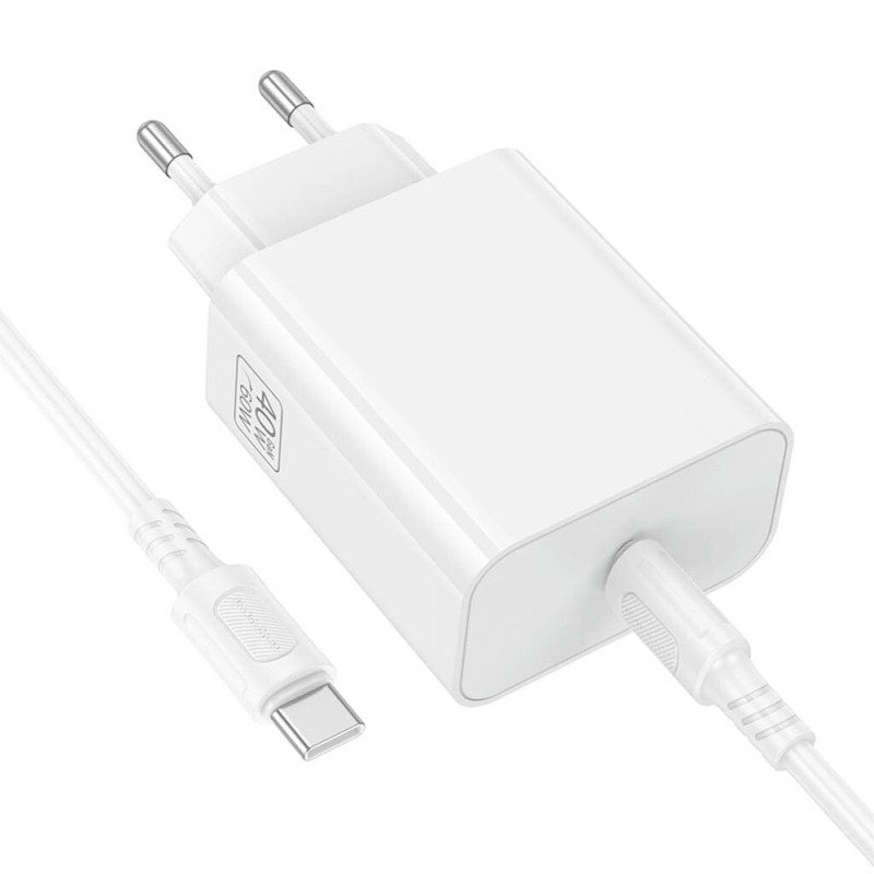 Мережевий зарядний пристрій Borofone BA109A Star PD40W (1USB-C) + кабель Type-C to Type-C - Зображення 5