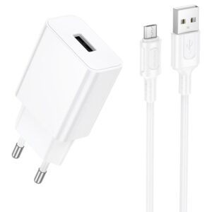 Мережевий зарядний пристрій Borofone BA110A Lemi 7.5W (1USB-A) + кабель USB to MicroUSB