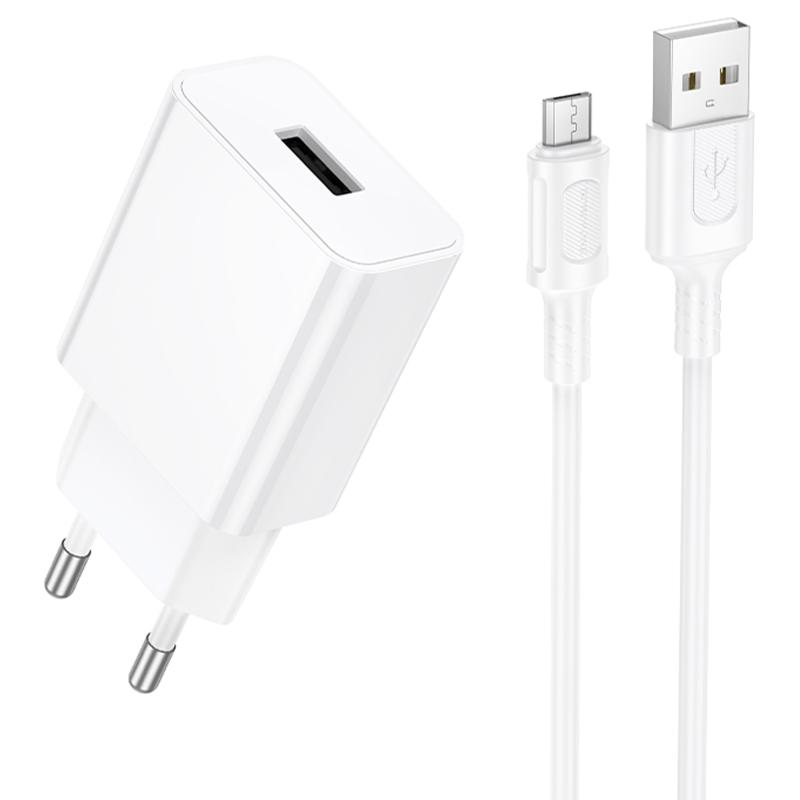 Мережевий зарядний пристрій Borofone BA110A Lemi 7.5W (1USB-A) + кабель USB to MicroUSB
