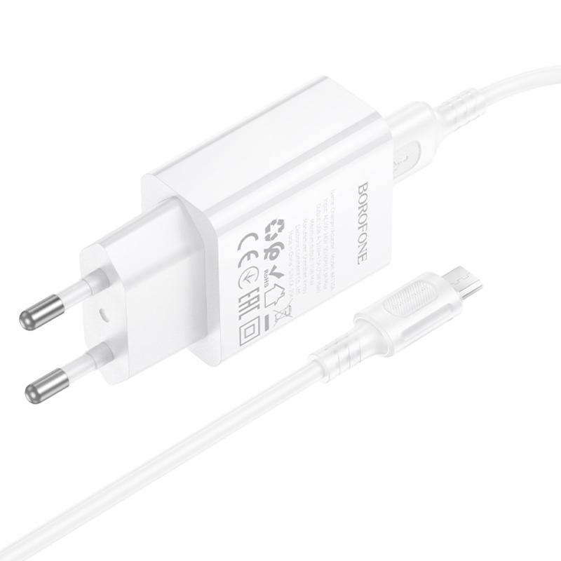 Мережевий зарядний пристрій Borofone BA110A Lemi 7.5W (1USB-A) + кабель USB to MicroUSB - Зображення 4