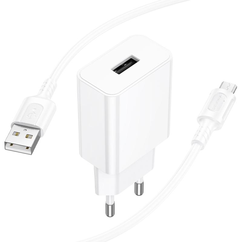 Мережевий зарядний пристрій Borofone BA110A Lemi 7.5W (1USB-A) + кабель USB to MicroUSB - Зображення 5