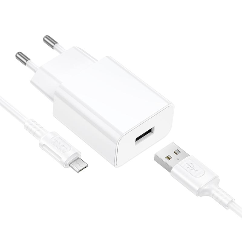 Мережевий зарядний пристрій Borofone BA110A Lemi 7.5W (1USB-A) + кабель USB to MicroUSB - Зображення 6