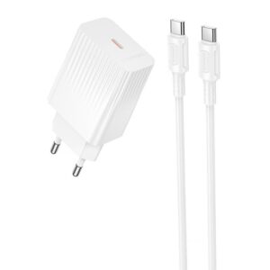Мережевий зарядний пристрій Borofone BAS73A Source PD20W (1USB-C) + кабель Type-C to Type-C