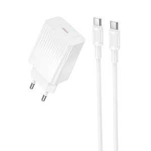 Мережевий зарядний пристрій Borofone BAS75A Source PD30W (1USB-C) + кабель Type-C to Type-C