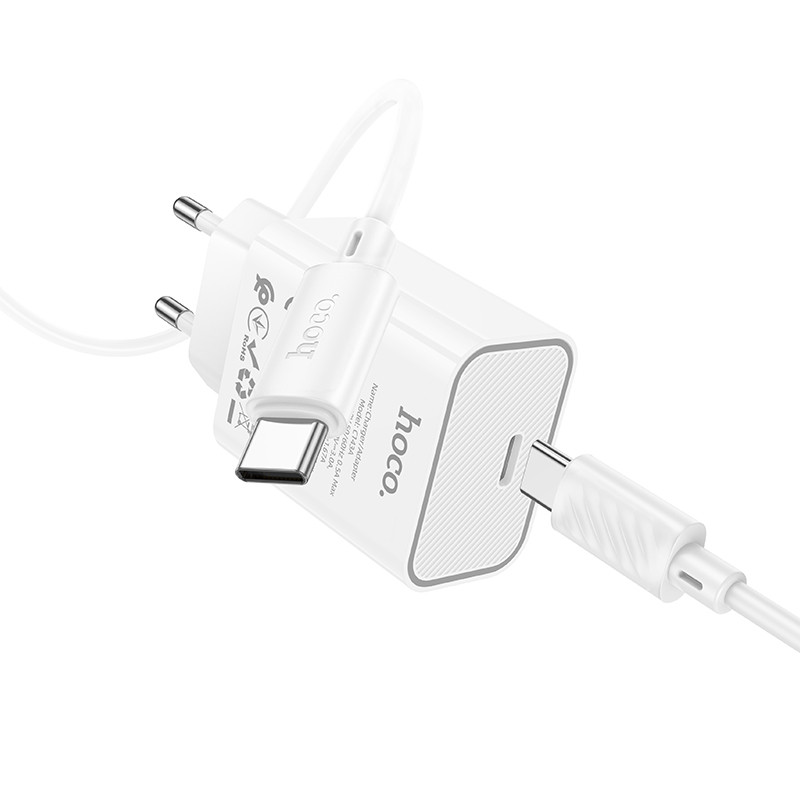 Мережевий зарядний пристрій Hoco C143A Benefit PD20W (1USB-C) + кабель Type-C to Type-C - Зображення 5