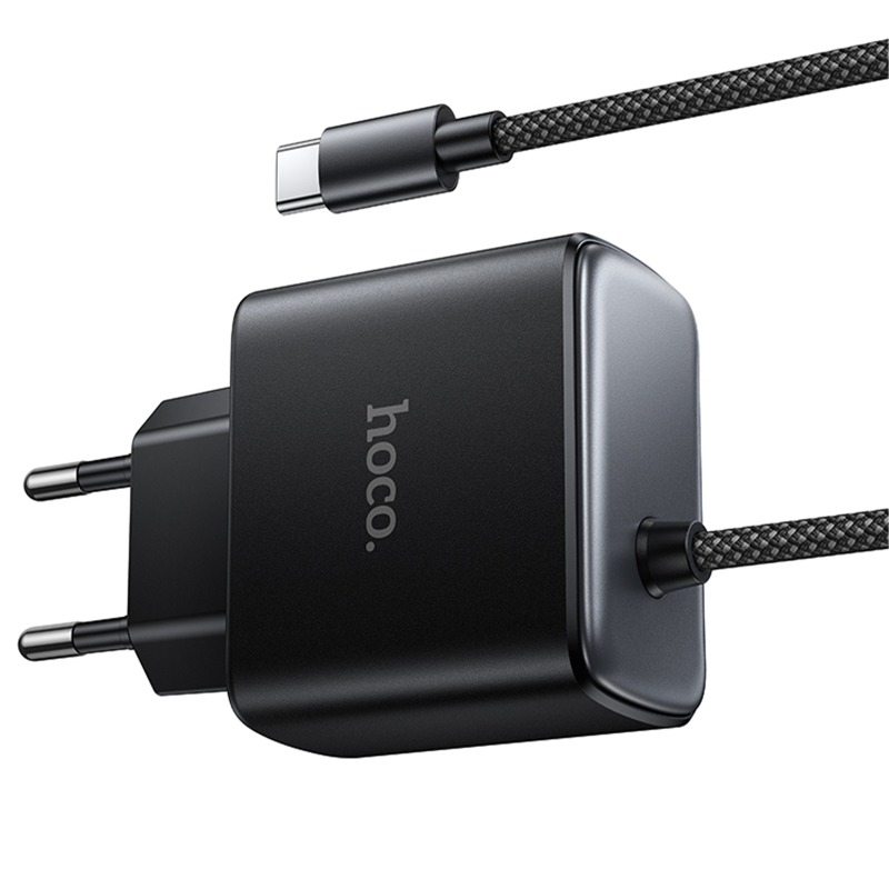 Мережевий зарядний пристрій Hoco C163A New PD25W (1USB-C) + встроенный кабель Type-C - Зображення 4