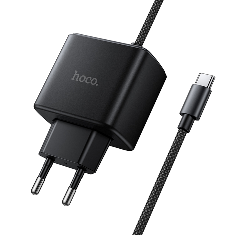 Мережевий зарядний пристрій Hoco C163A New PD25W (1USB-C) + встроенный кабель Type-C - Зображення 5