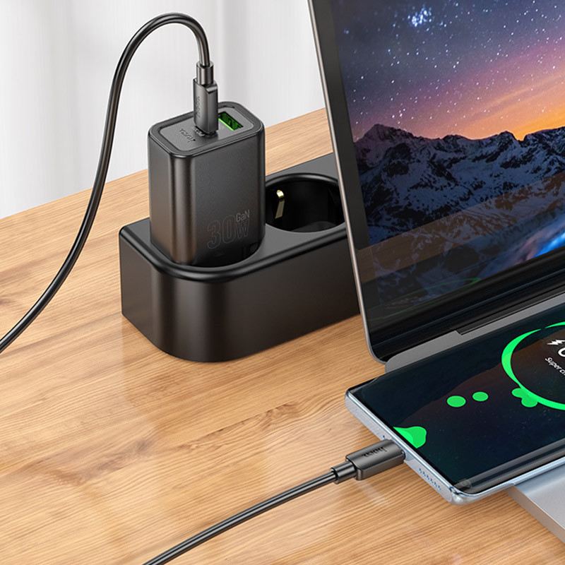 Мережевий зарядний пристрій Hoco N63 Gentle PD30W+QC3.0 (1USB-A/1C) - Зображення 3