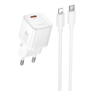 Мережевий зарядний пристрій Hoco N66 Ingenious PD35W (1USB-C) + кабель Type-C to Lightning