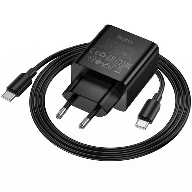 Мережевий зарядний пристрій Hoco N77 Star PD45W (1USB-C) + кабель Type-C to Type-C - Зображення 3