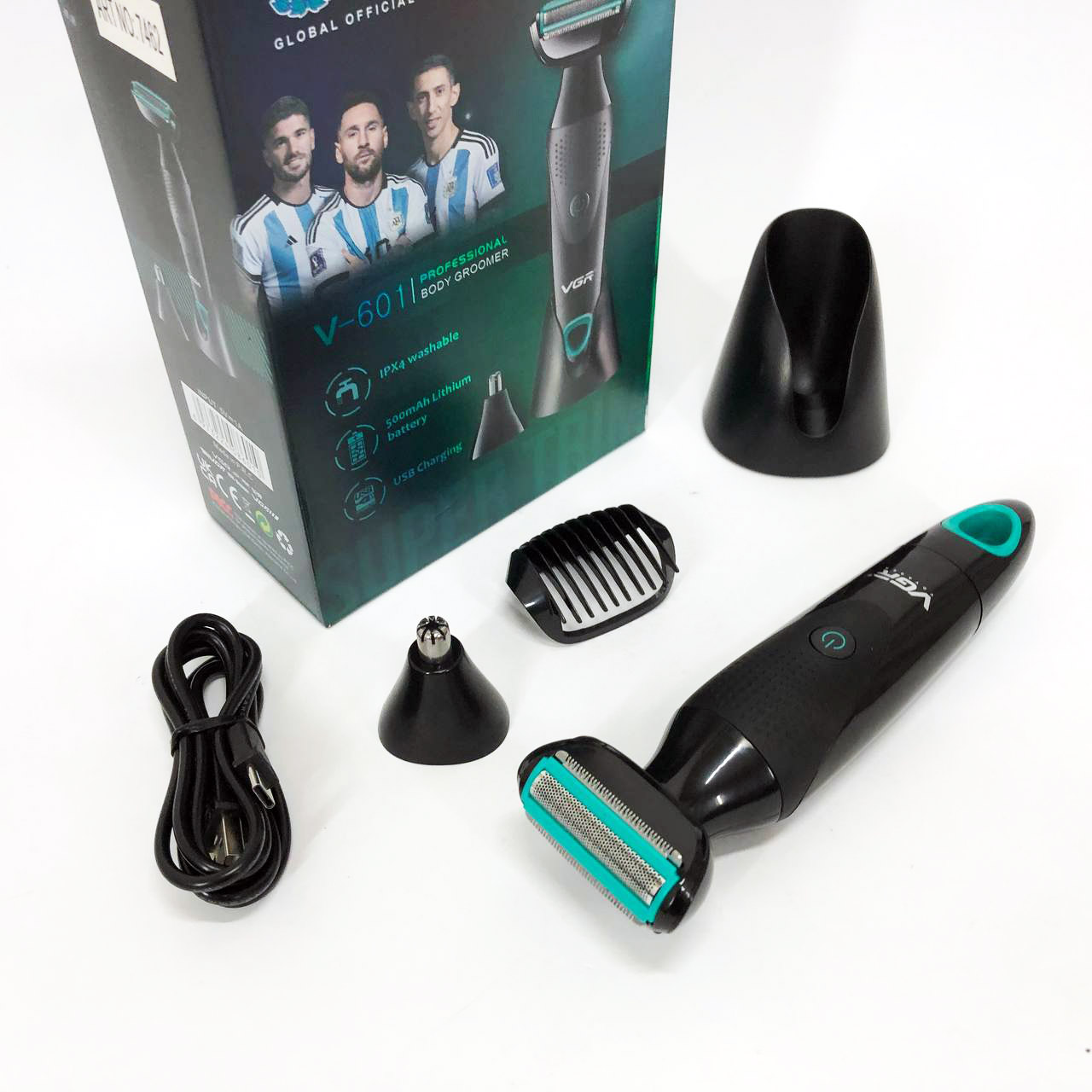 Акумуляторна електробритва для стрижки VGR V-601 від USB бритва електрична з професійною насадками - Зображення 2