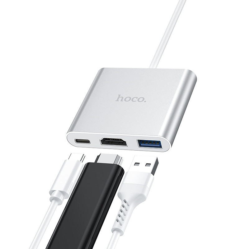 Перехідник HUB Hoco HB14 Type-C to USB3.0+HDMI+PD - Зображення 5
