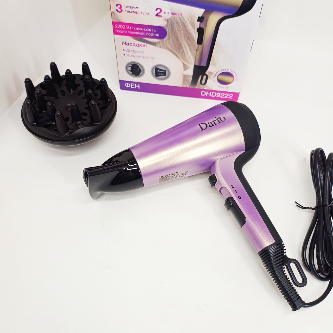 Фен DARIO DHD9222 2200Вт Purple - Зображення 4