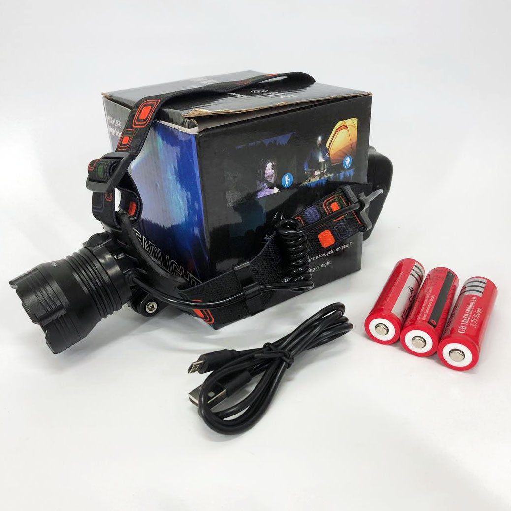 Ліхтар налобний X-Balong XQ-218-HP50 акумуляторний LED zoom з функцією Power Bank 3 режими роботи - Зображення 2
