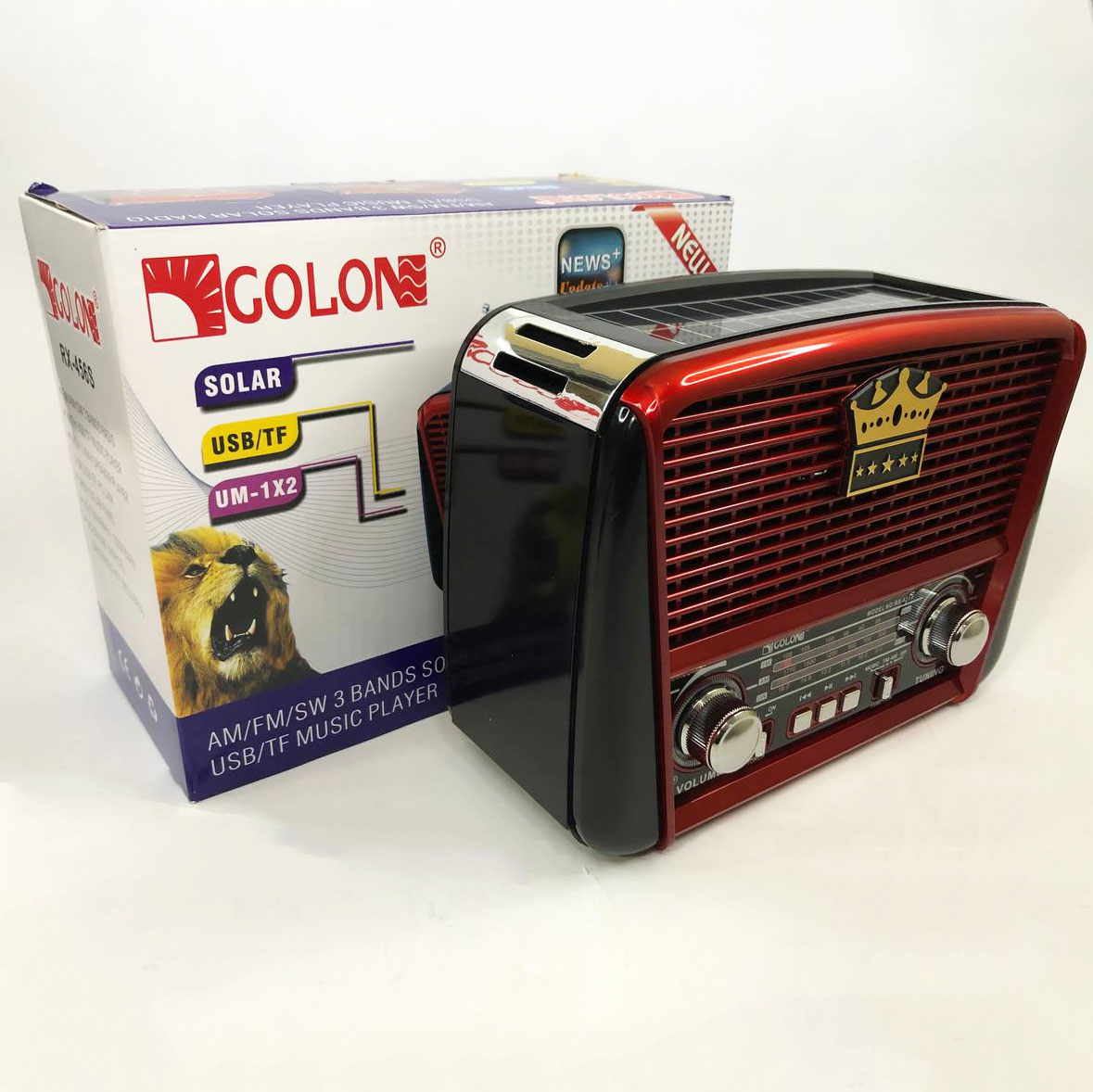 Радіоприймач Golon RX-455S USB / акумулятор сонячна панель, Радіоприймач з гарним прийомом для дачі - Зображення 3