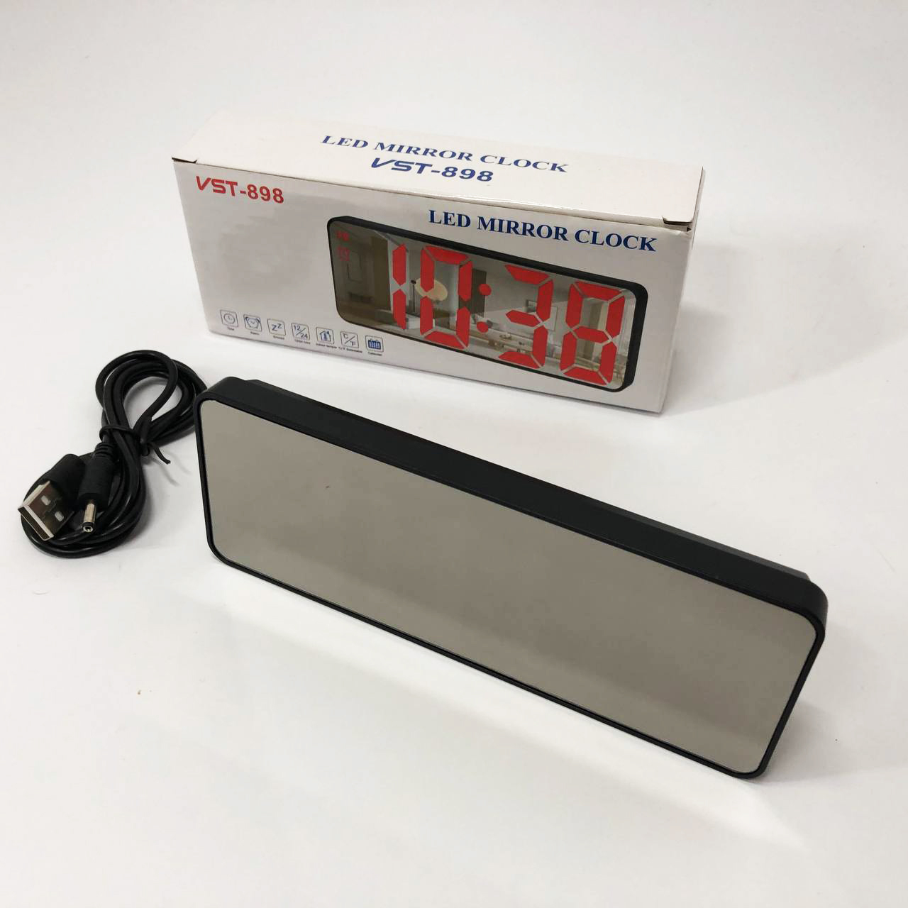 Електронний настільний LED годинник від USB VST-898-4 з будильником і термометром оригінальний настільний годинник - Зображення 5