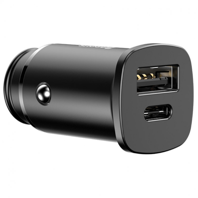 Автомобільний зарядний пристрій Baseus Square Metal PD 3.0 QC 4.0+ 30W USB + Type-C (CCALL-AS) - Зображення 2