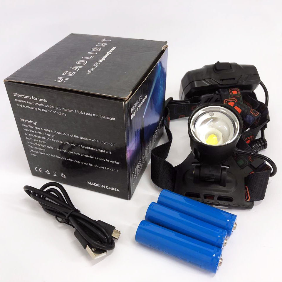 Ліхтар налобний X-Balong XQ-219-HP50 акумуляторний LED zoom з функцією Power Bank 3 режими роботи - Зображення 6