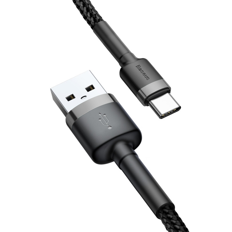 Дата кабель Baseus Cafule USB to Type-C Cable 3A (0.5m) (CATKLF-A) - Зображення 4