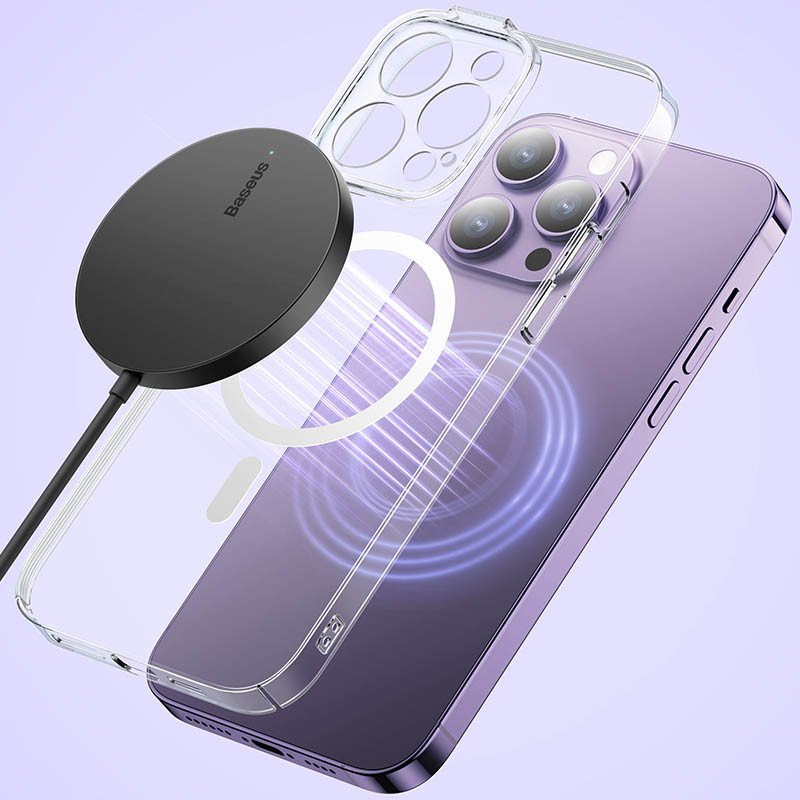 Бездротовий зарядний пристрій Baseus Simple Mini3 Magnetic Wireless Charger 15W (CCJJ0400) - Зображення 4