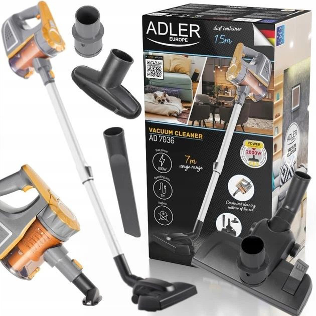 Вертикальний пилосос без мішка Adler AD 7036 ручний на 800Вт для дому та автомобіля з колбою на 1,5л - Зображення 2