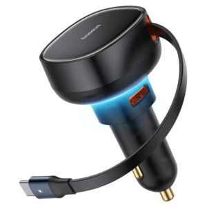 Автомобільний зарядний пристрій Baseus Enjoyment Pro PD60W with retractable cables (1USB-A/1C/1L) (C00057802111)