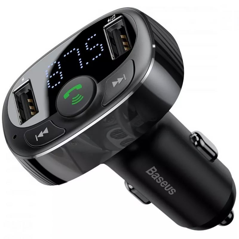 Автомобільний зарядний пристрій FM модулятор Baseus S-09A 10W (2USB-A) (CCMT)