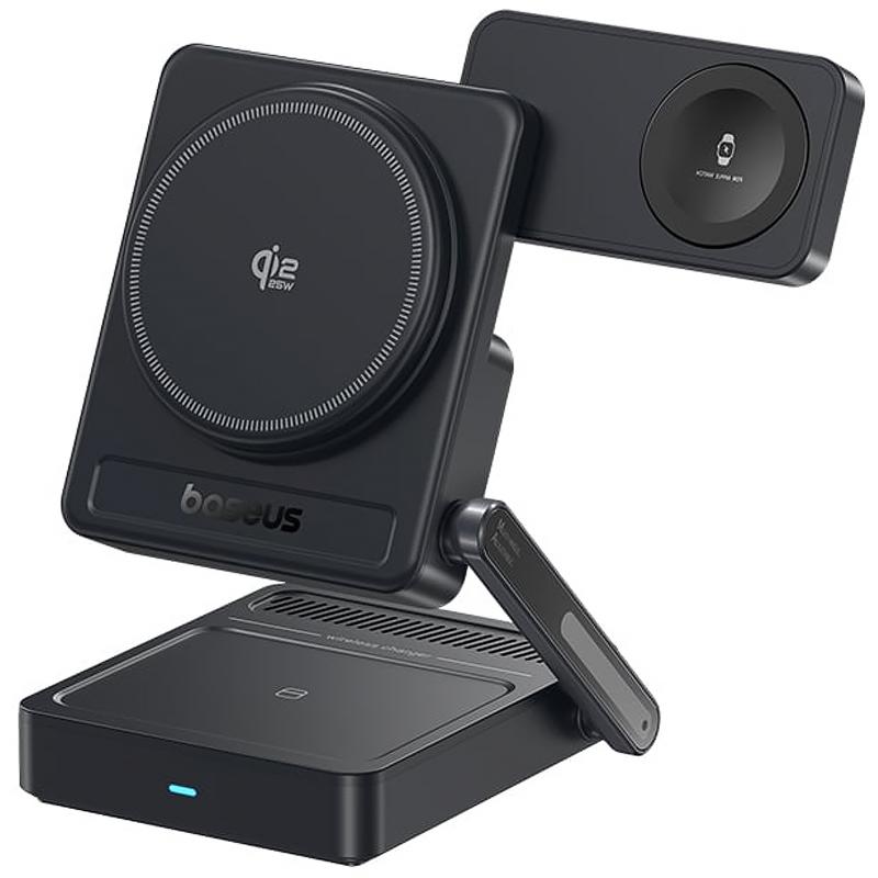 Бездротовий зарядний пристрій Baseus PicoGo AF21 Portable 3in1 35W Qi2.2 + МЗП 45W (E02054)