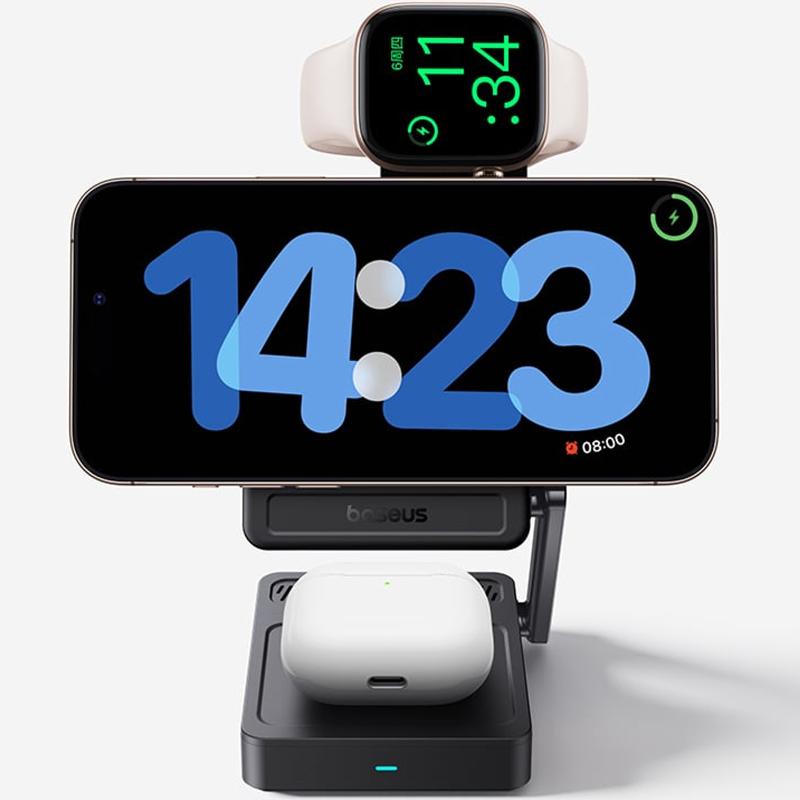 Бездротовий зарядний пристрій Baseus PicoGo AF21 Portable 3in1 35W Qi2.2 + МЗП 45W (E02054) - Зображення 3