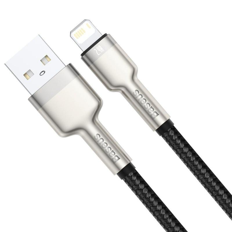 Дата кабель Baseus Cafule Metal USB to Lightning 2.4A (2m) (CALJK-B0) - Зображення 4