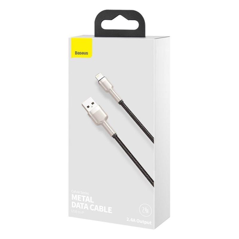 Дата кабель Baseus Cafule Metal USB to Lightning 2.4A (2m) (CALJK-B0) - Зображення 6