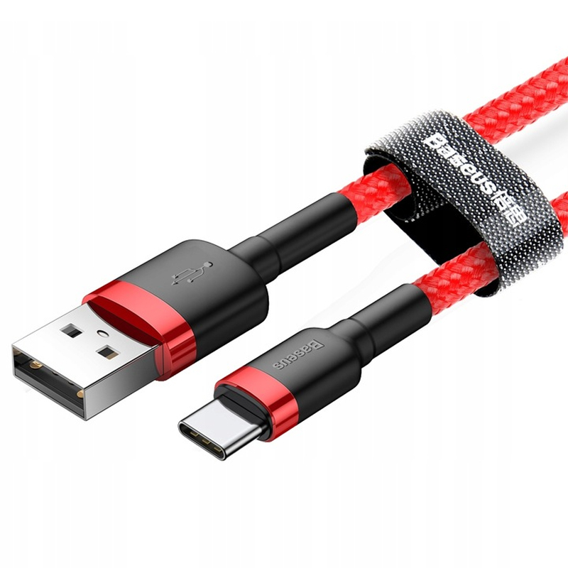 Дата кабель Baseus Cafule USB to Type-C Cable 3A (1m) (CATKLF-B) - Зображення 2