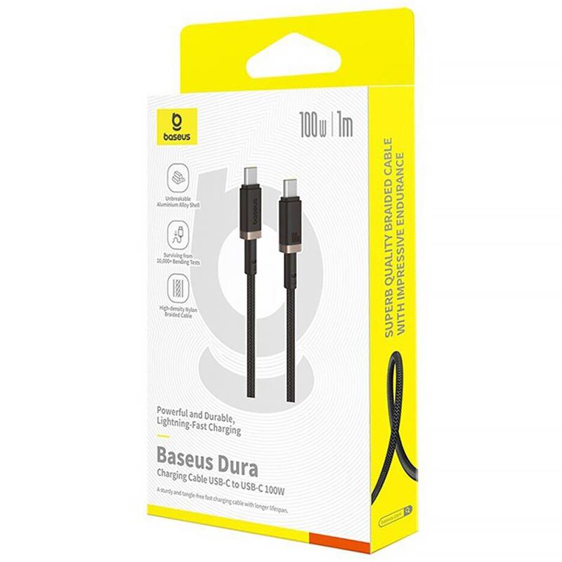Дата кабель Baseus Dura Series Fast Charging Type-C to Type-C 100W (1m) (P10377803U01) - Зображення 4