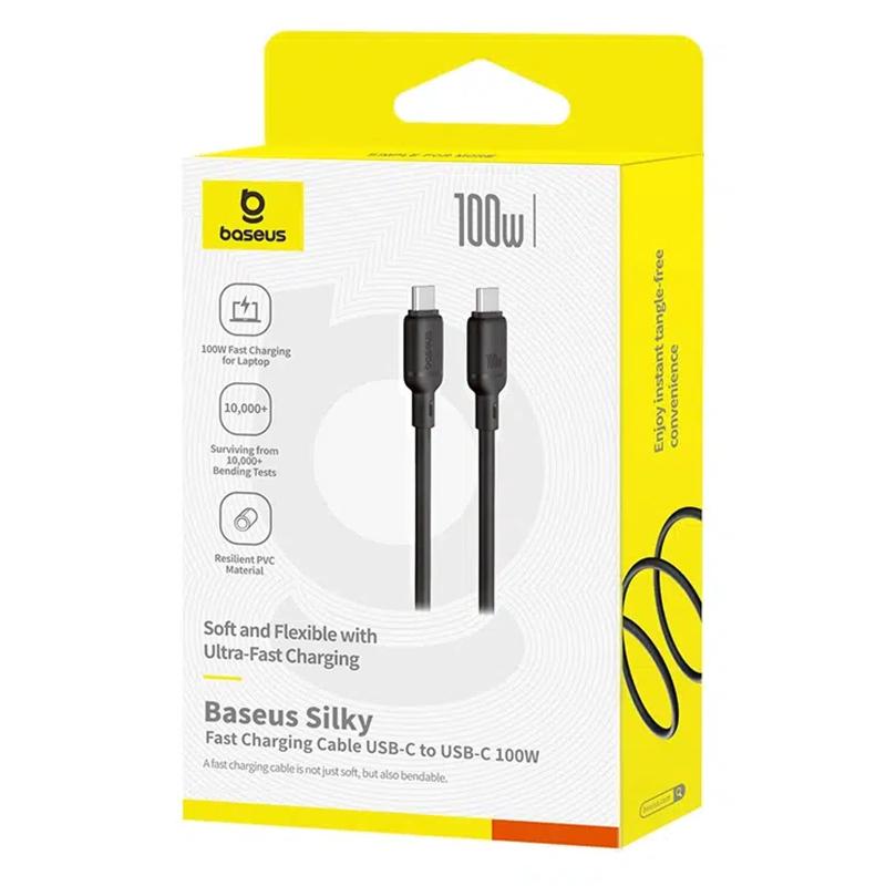 Дата кабель Baseus Silky Series OS Fast Charging Type-C to Type-C 100W (1m) (P10377704) - Зображення 4