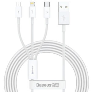 Дата кабель Baseus Superior Series USB to MicroUSB-Lightning-Type-C 3.5A (1.5m) (CAMLTYS)
