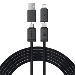 Дата кабель Baseus Versatile Two-for-Two USB/Type-C to Type-C/Lightning 60W (1m) (CB000162)