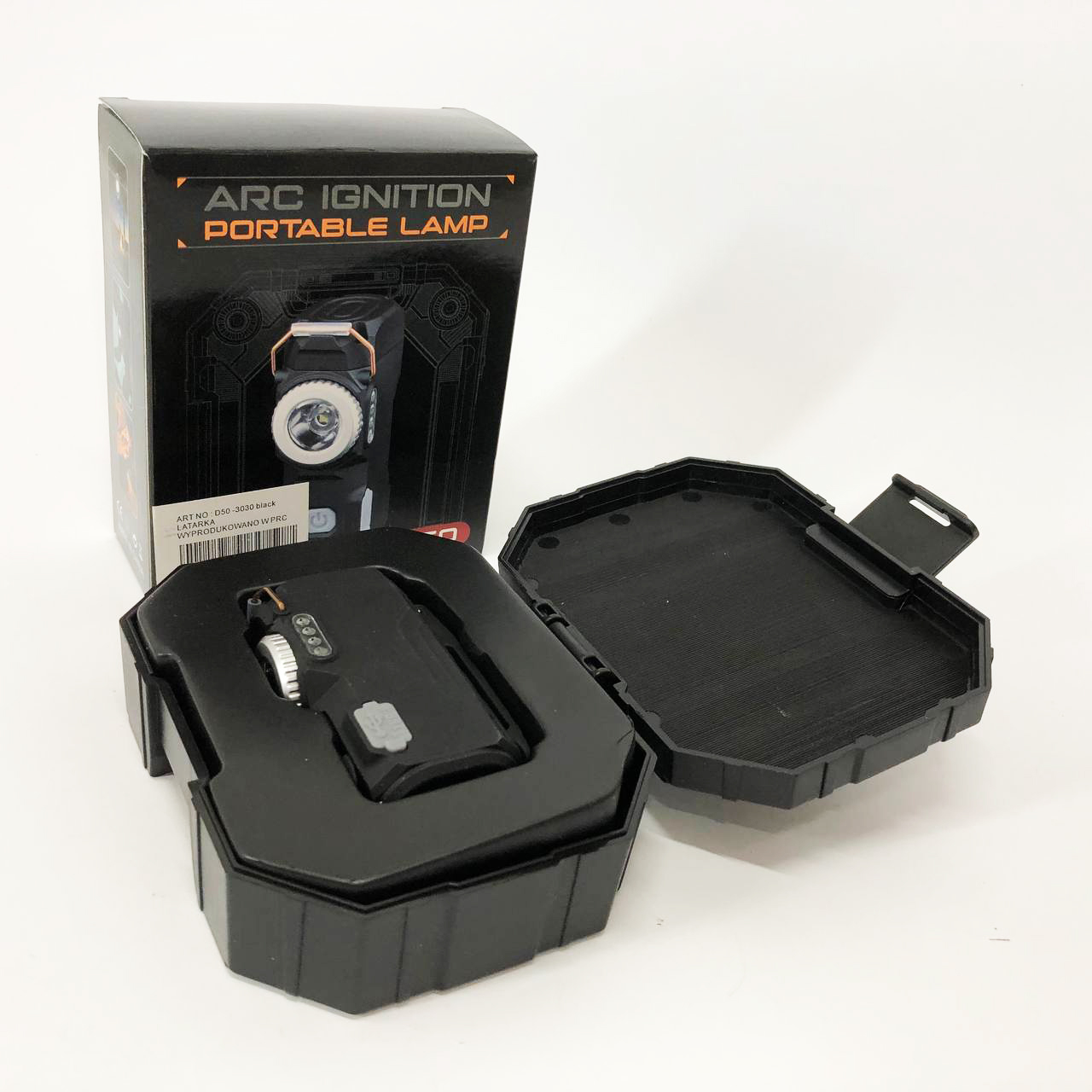 Багатофункціональний армійський ліхтар D50-SMD - індикація заряду, запальничка. Колір: чорний - Зображення 6