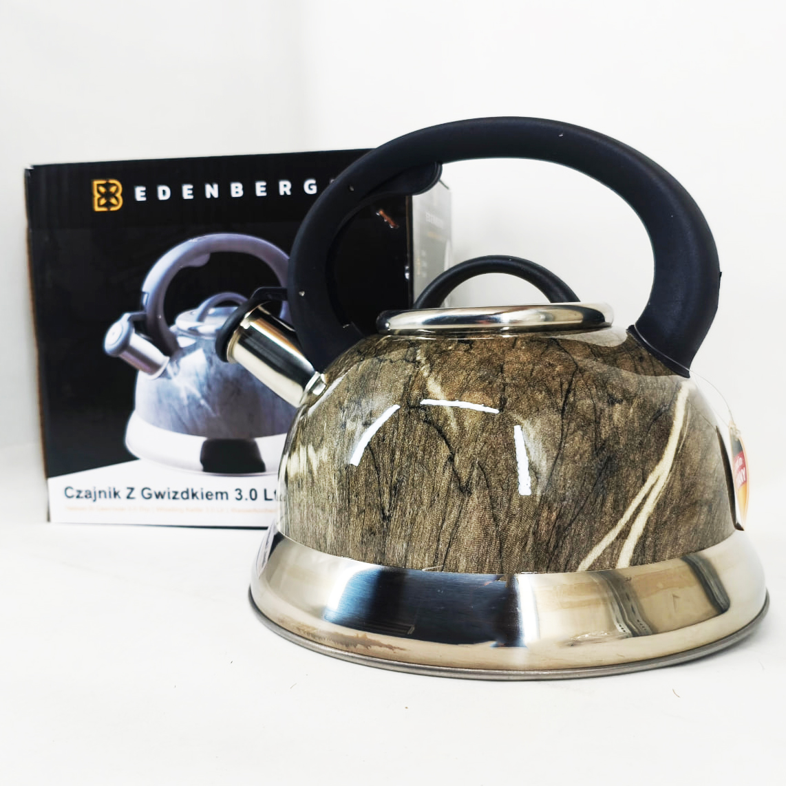 Чайник Edenberg EB-8871 із нержавіючої сталі зі свистком 3л Gray