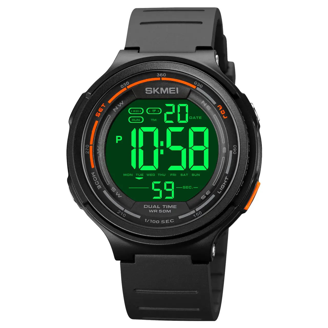 Годинники наручні чоловічі SKMEI 1841BK BLACK, для військовослужбовців, тактичні протиударні. Колір: чорний - Зображення 3